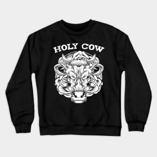 Cow - Trendy Line-Art Farming Animal Cute Cattle Crewneck Sweatshirt